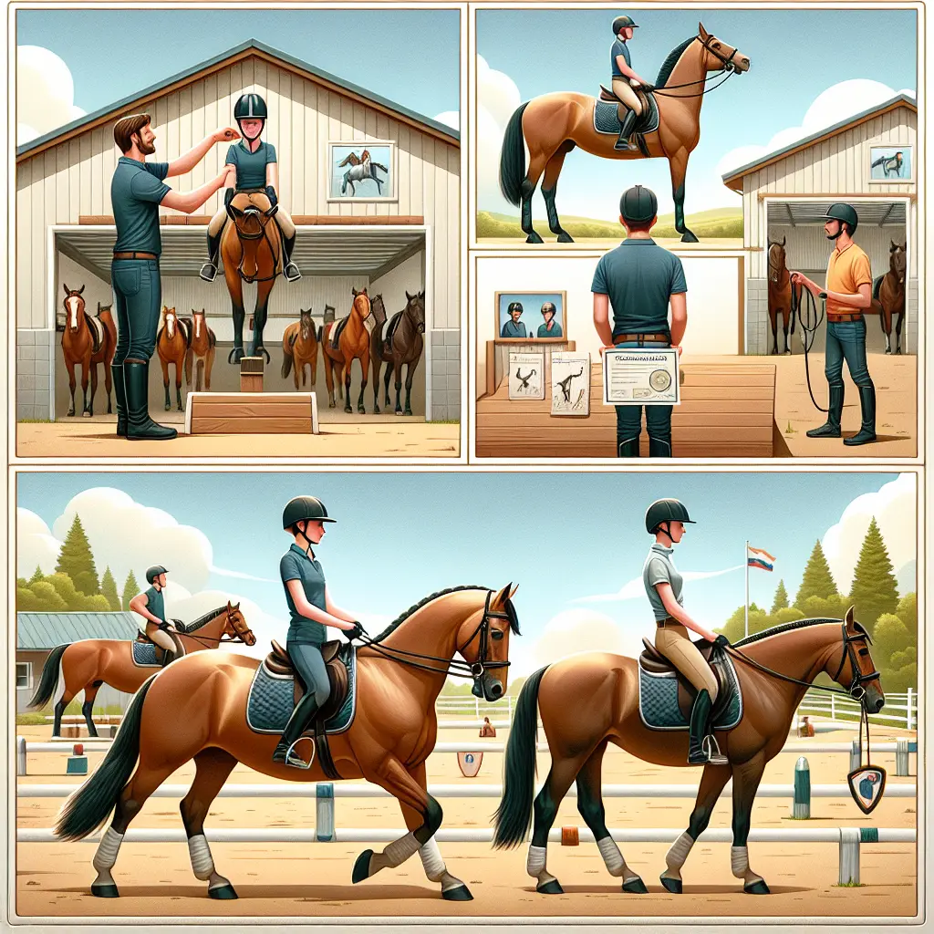 Horse riding steering techniques demonstration