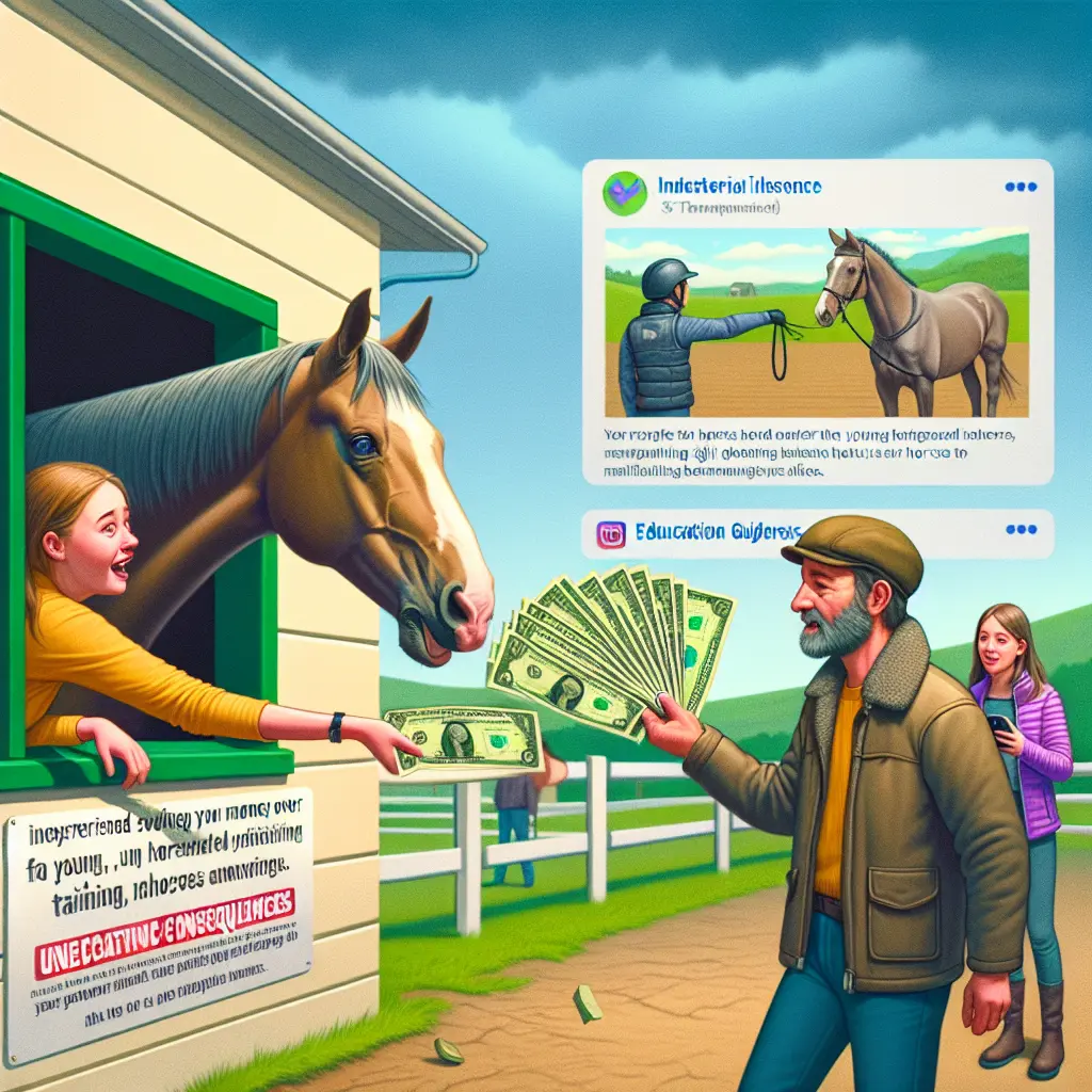 Exploring the Trend of Inexperienced Influencers Purchasing Young Horses: Image showing horse and stable