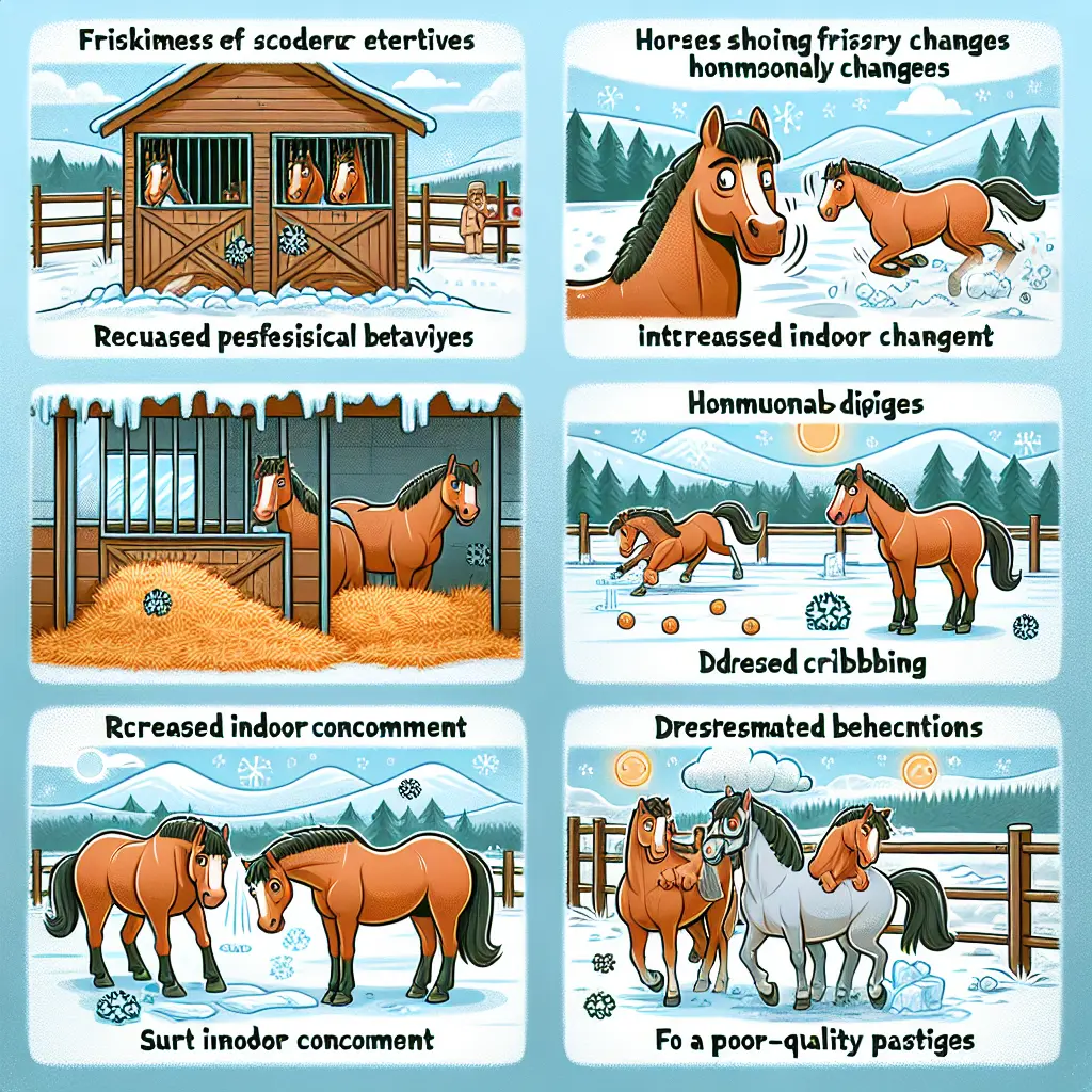 Ziggy's Winter Behavior Change - Horses in a snowy field
