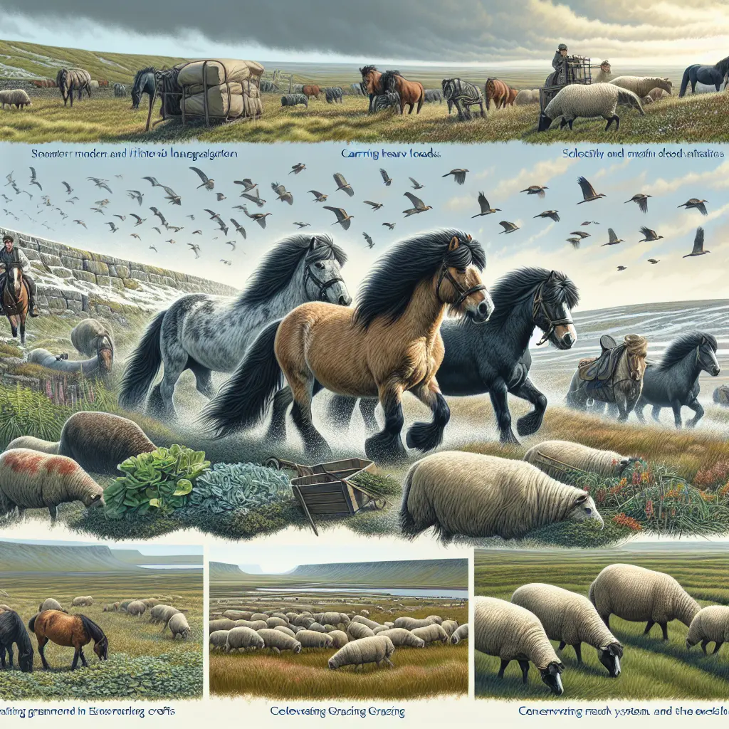 Shetland Ponies Grazing