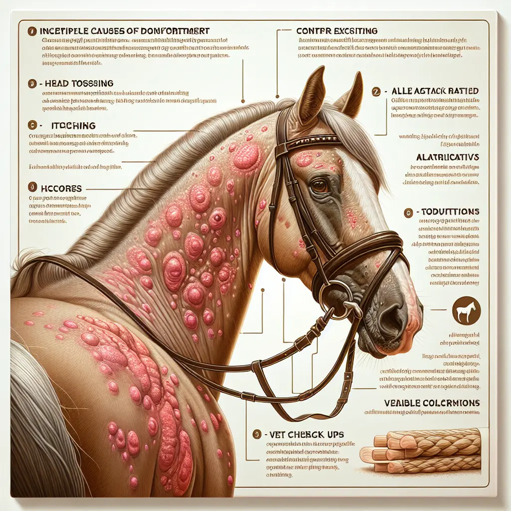 Exploring the Effect of Bridles on Horse Discomfort: Veterinary check-up illustration