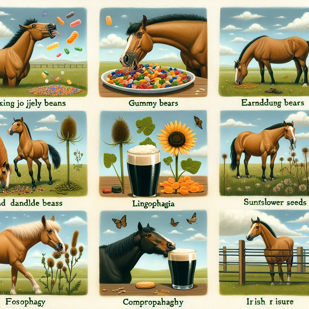 A horse enjoying jelly beans as treats