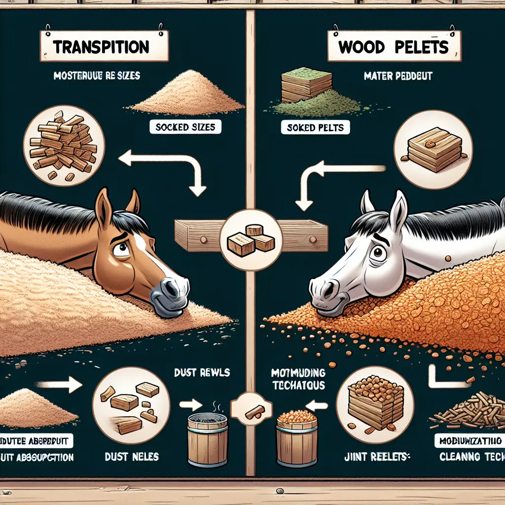 The Ultimate Guide to Transitioning Horse Bedding: Image of a horse stall with wood pellets