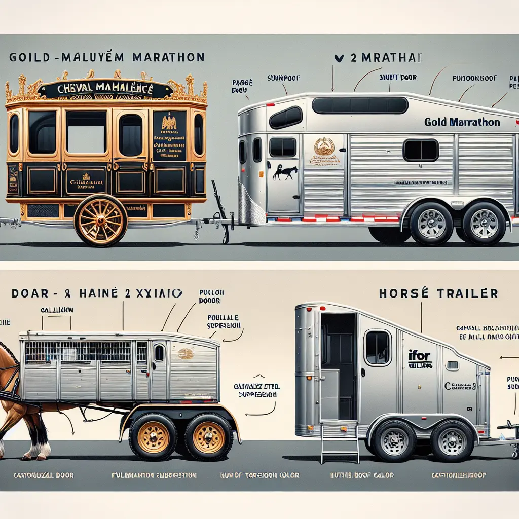 Detailed features of horse trailers