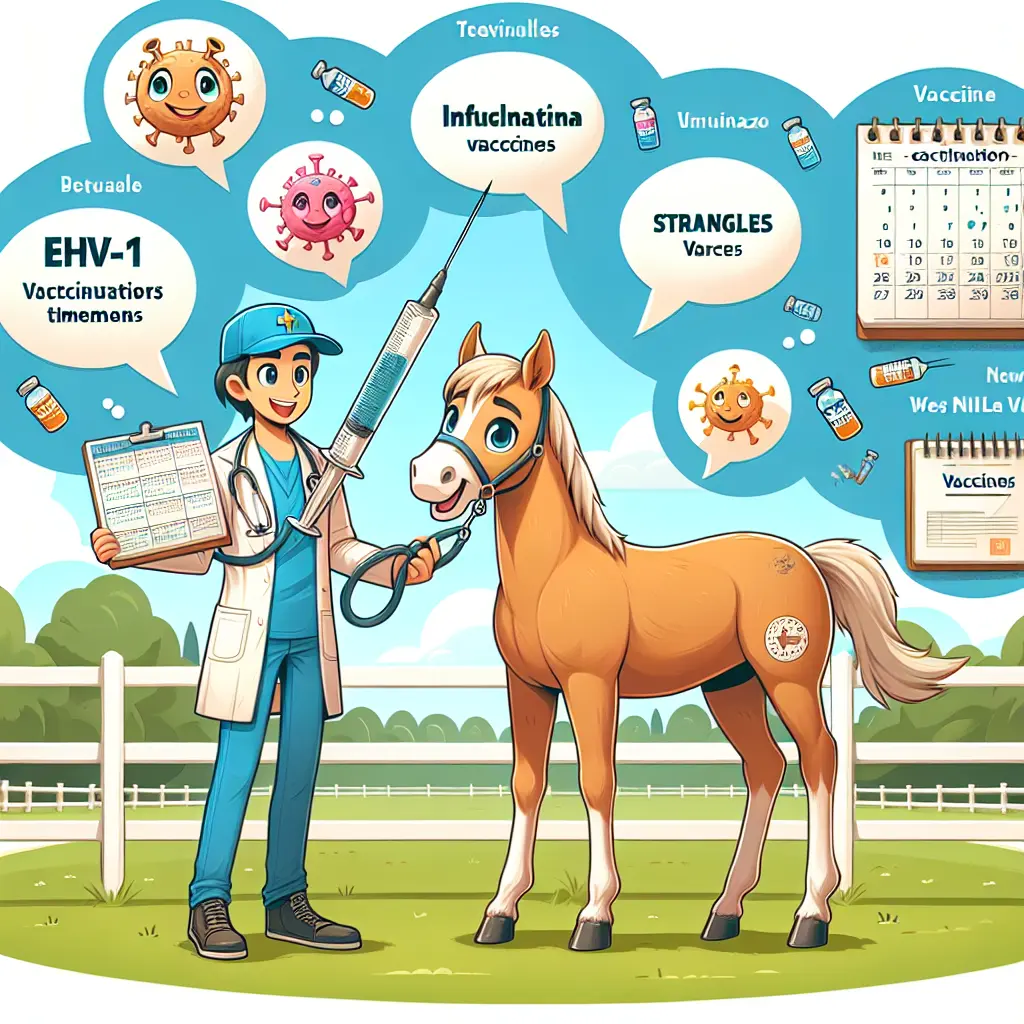 Vaccination Expectations for Young Horses: Veterinarian checkup for foal
