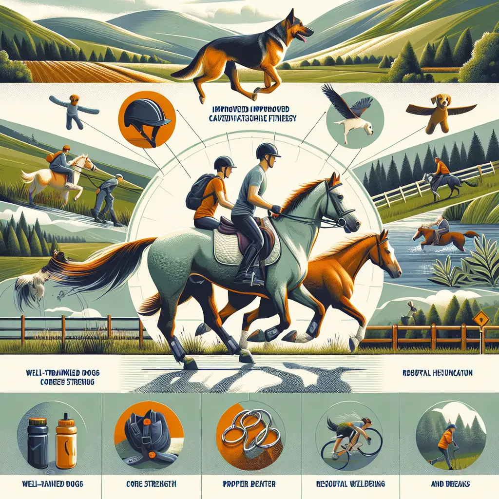 Riding Out with Dogs - Rider and Dog in Forest