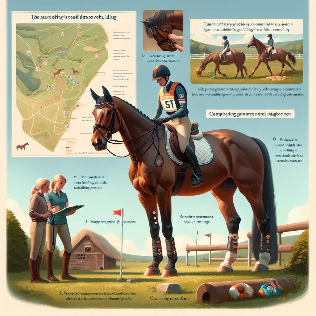 A rider supporting their horse through a cross-country course