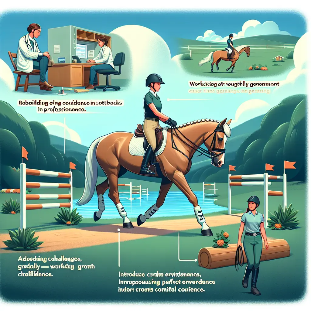 A rider gently reassuring their horse