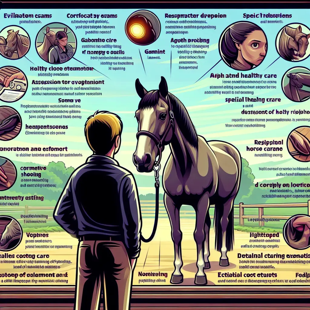 Veterinary checkup for a horse