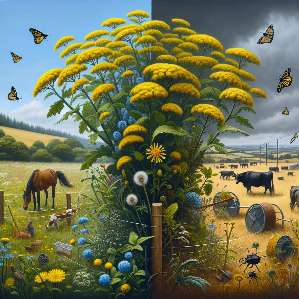 Ragwort and Rewilding: Navigating the Controversy of a Poisonous Plant in Modern Agriculture - A vibrant yellow ragwort flower