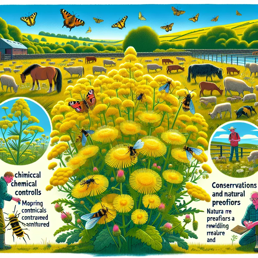 Ragwort and Rewilding: Navigating the Controversy of a Poisonous Plant in Modern Agriculture - A field of ragwort in bloom