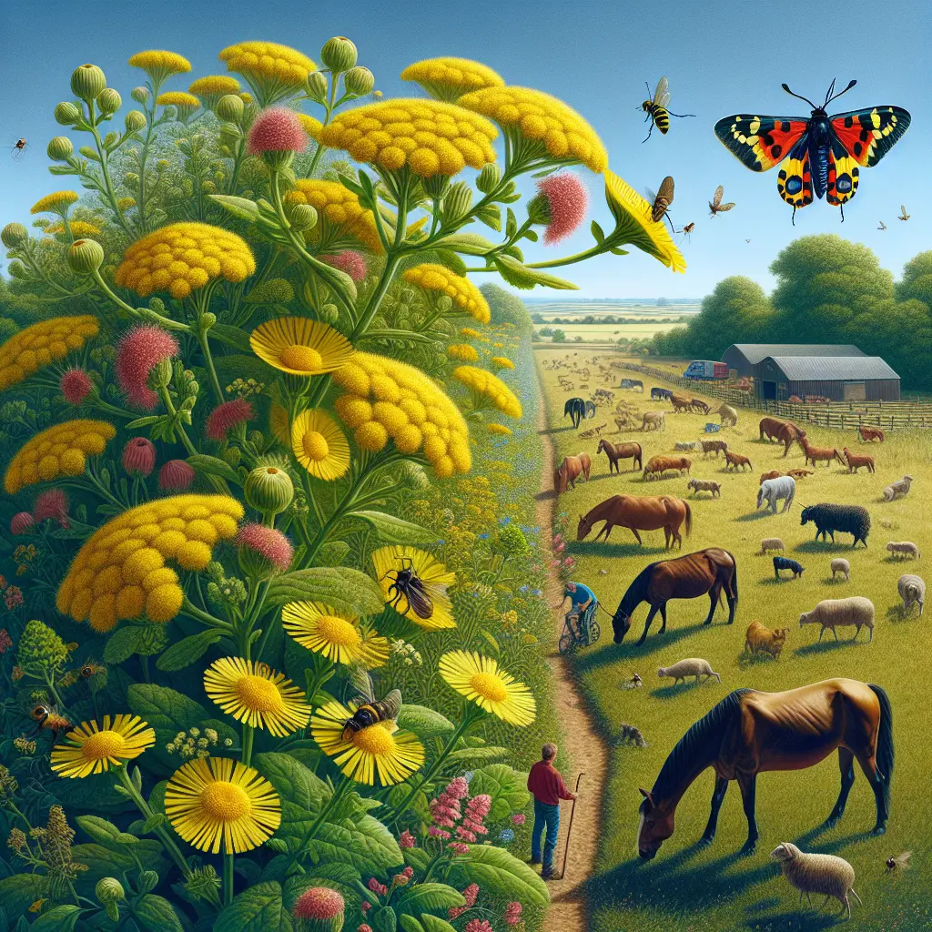 Ragwort and Rewilding: Navigating the Controversy of a Poisonous Plant in Modern Agriculture - Landscape view of ragwort amidst diverse vegetation