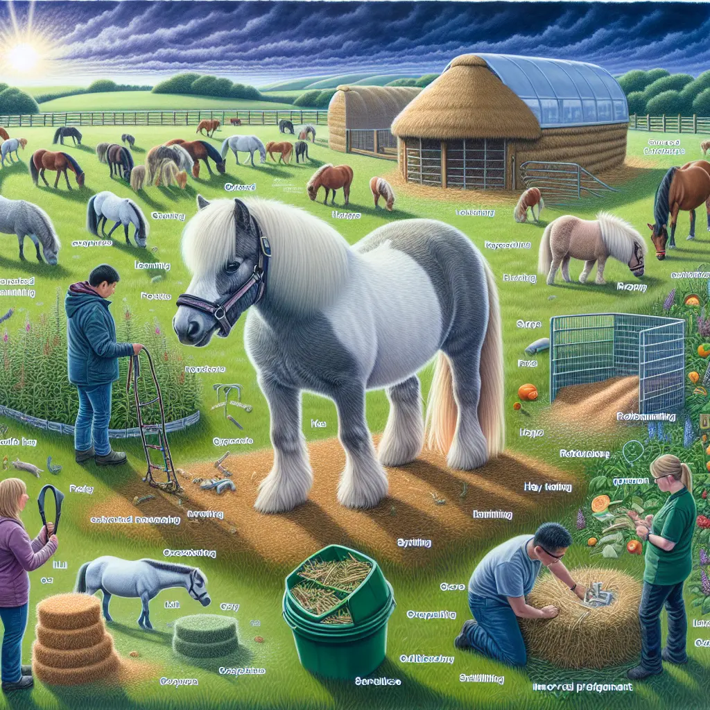 Keep Laminitic Ponies Engaged - Ponies grazing on restricted pasture