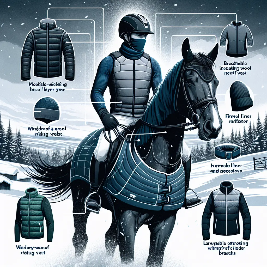 Winter horse riding with body protector