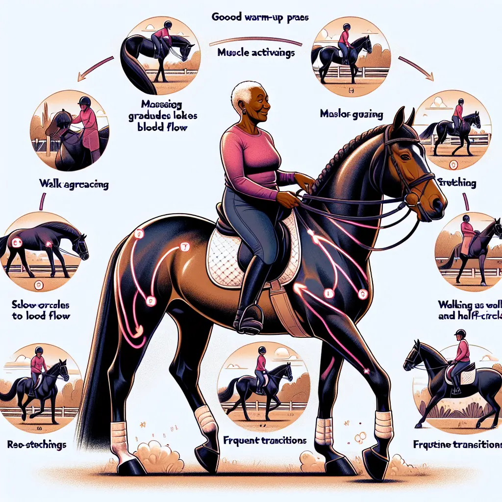 Horse and rider doing serpentines