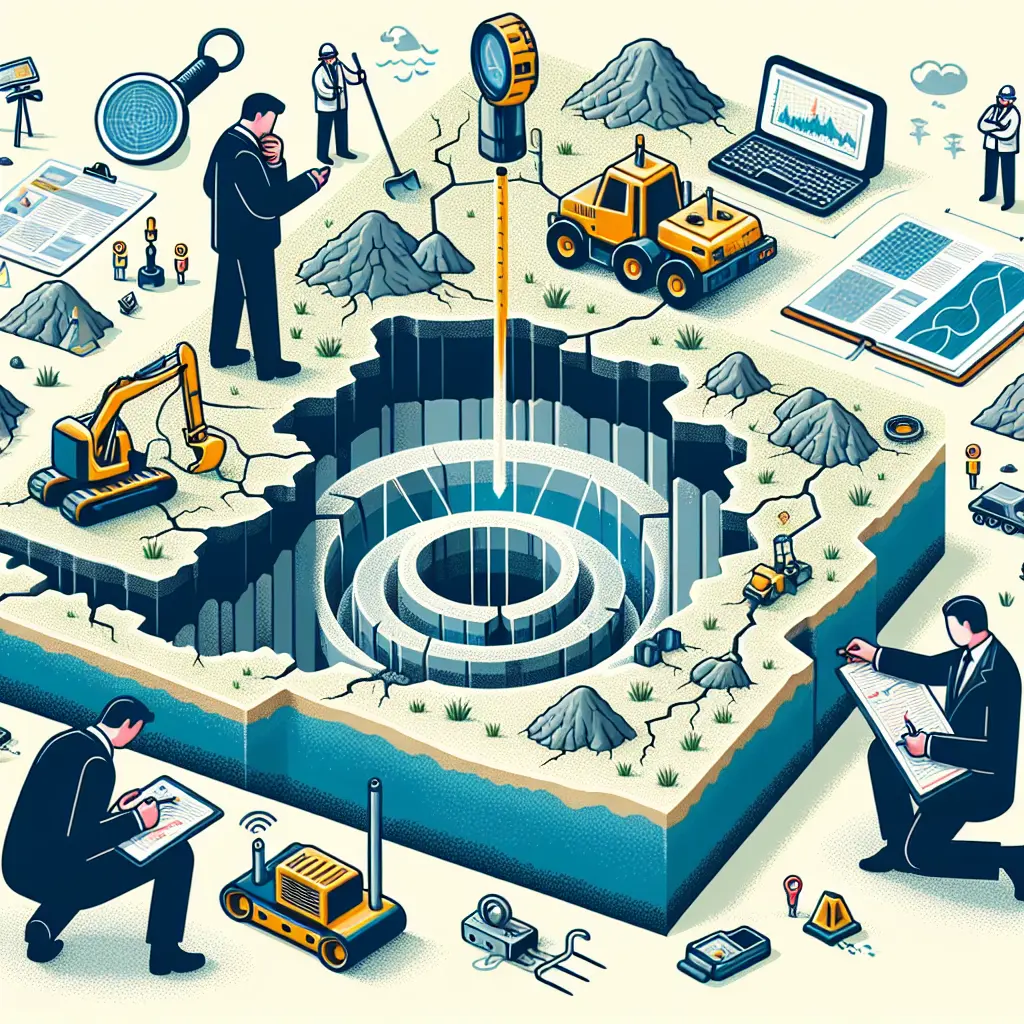 Geophysical survey equipment detecting underground anomalies