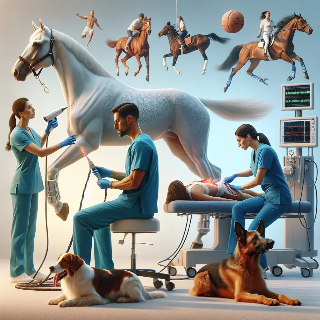 Indiba session in progress in a veterinary clinic