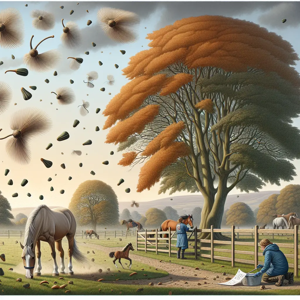 Blog title: Sycamore Seed Hazards - Sycamore tree in a pasture