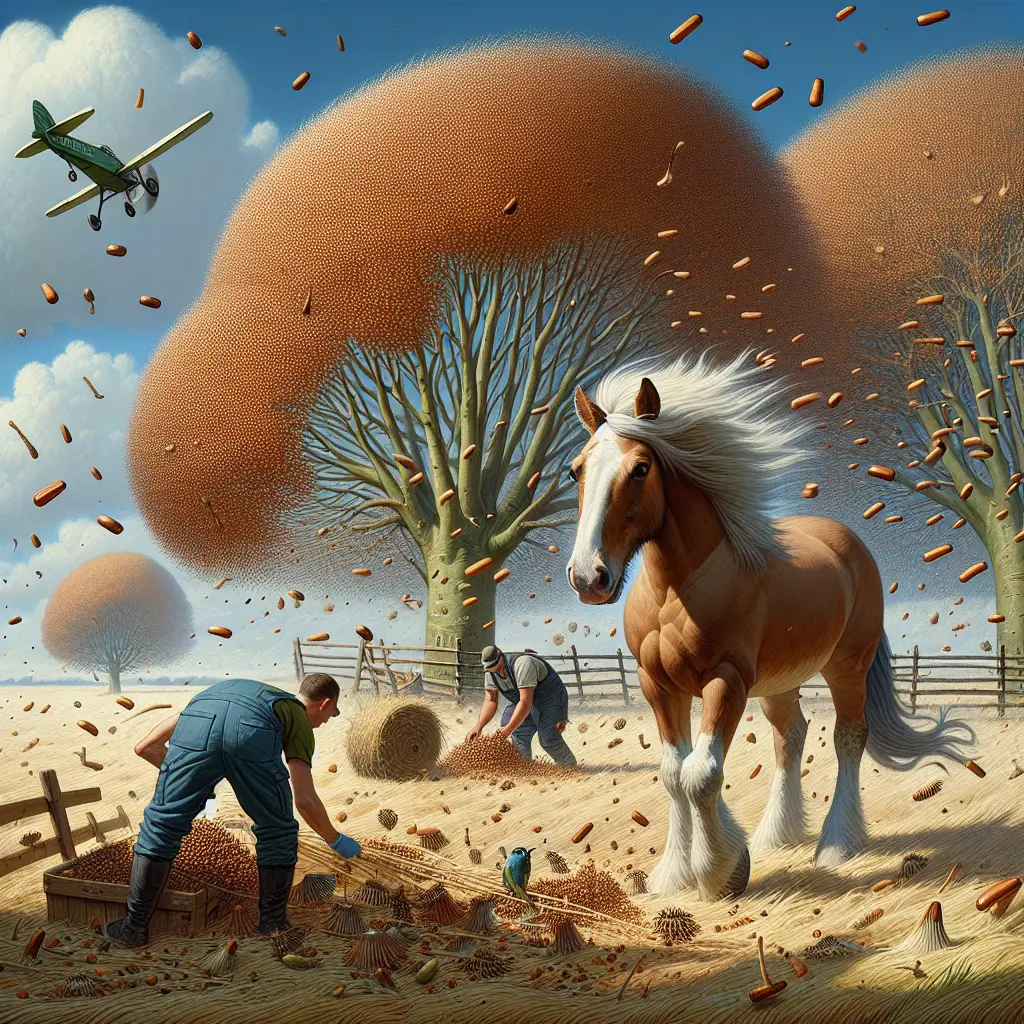 Blog title: Sycamore Seed Hazards - Horse lying down in stress
