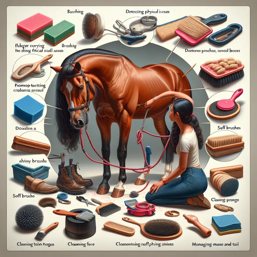 The Art and Routine of Horse Grooming: Horse Being Wiped Down