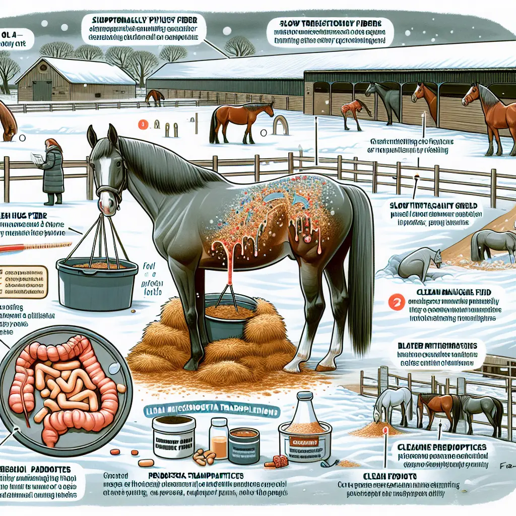 How to Manage Faecal Water Syndrome in Horses During Winter: Image of Hay Feeding