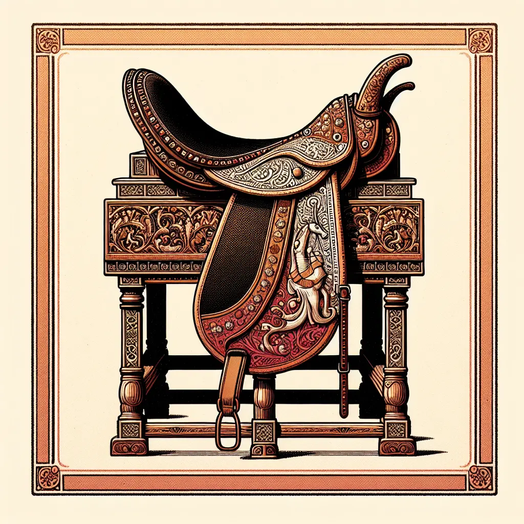 Tudor Side-saddle cloth with gold fringe