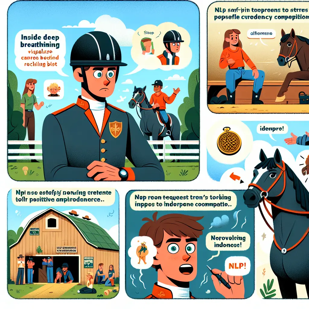 Overcoming Equestrian Anxiety: Image of rider practicing NLP with a calming presence