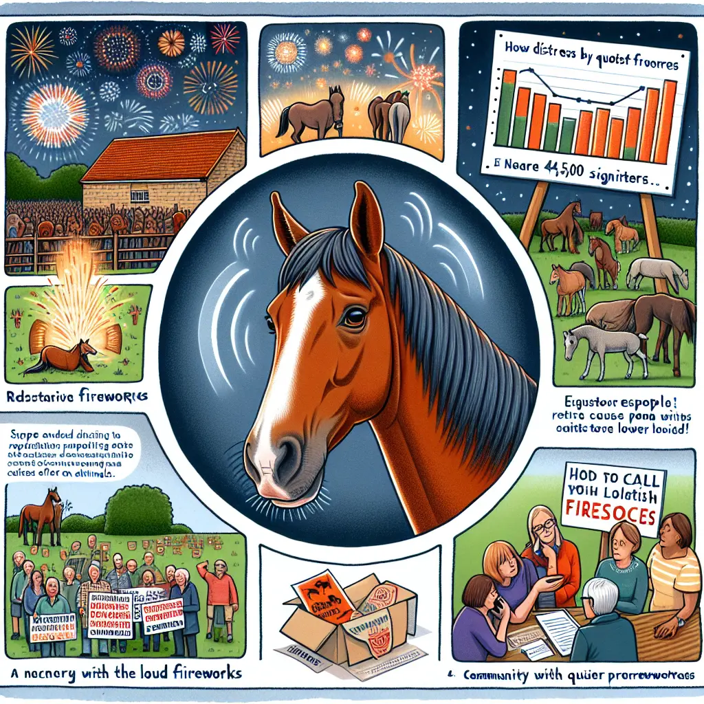 Stressed horse during fireworks