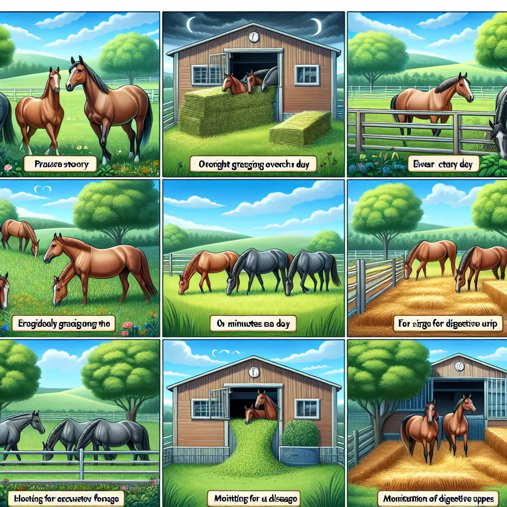 How to Transition Horses Between Overnight Grazing and Stabling - Horse transitioning to stable.