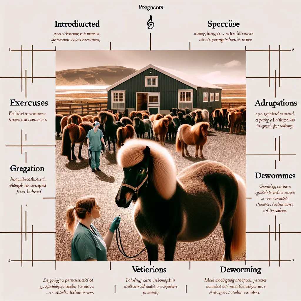 Pregnant Icelandic Mare Grazing