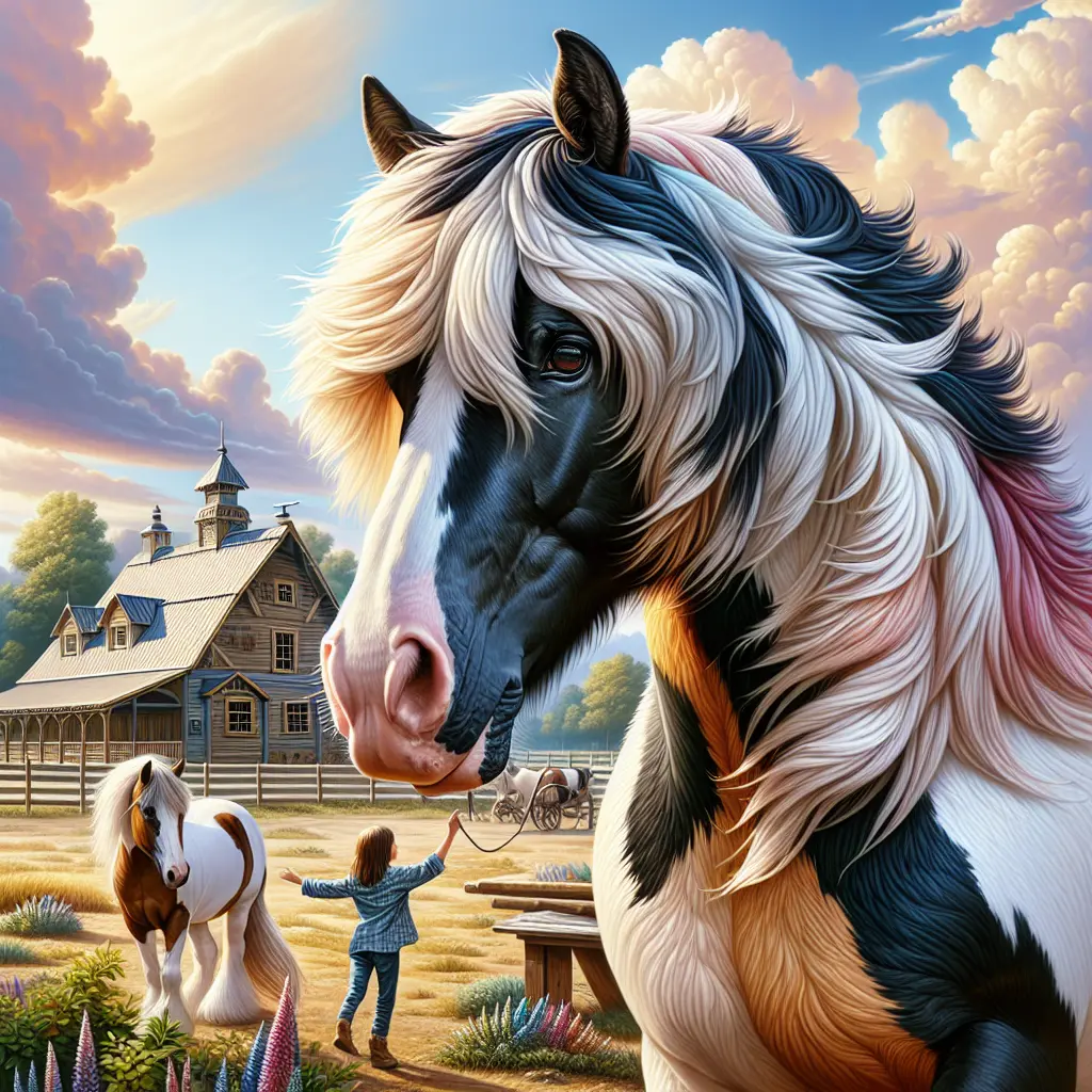 Exploring the Price Paradigm: A young rider groomed on a Gypsy Cob mount in the countryside