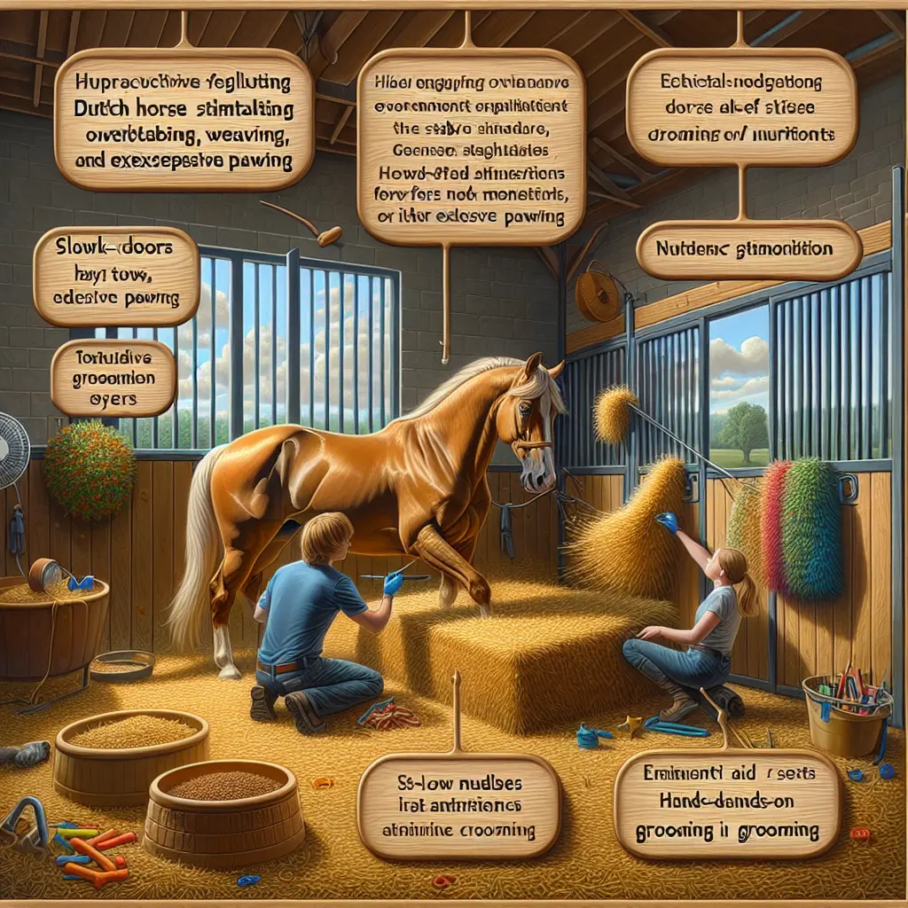 Overactive horse peering through stable opening