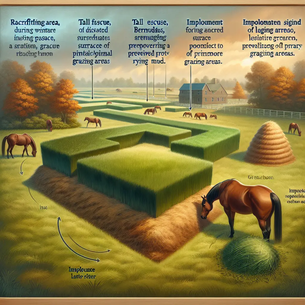 How to Manage Fields with Excess Lush Grass for Horses During Winter - Horse Grazing on Pasture