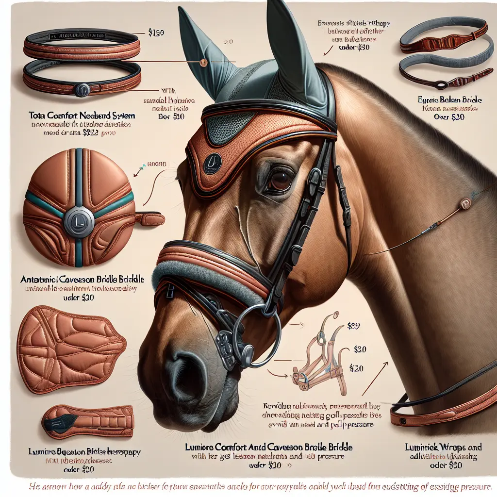 Exploring Affordable Alternatives to High-End Anatomical Bridles for Sensitive Horses: A sensitive horse wearing a comfortable bridle
