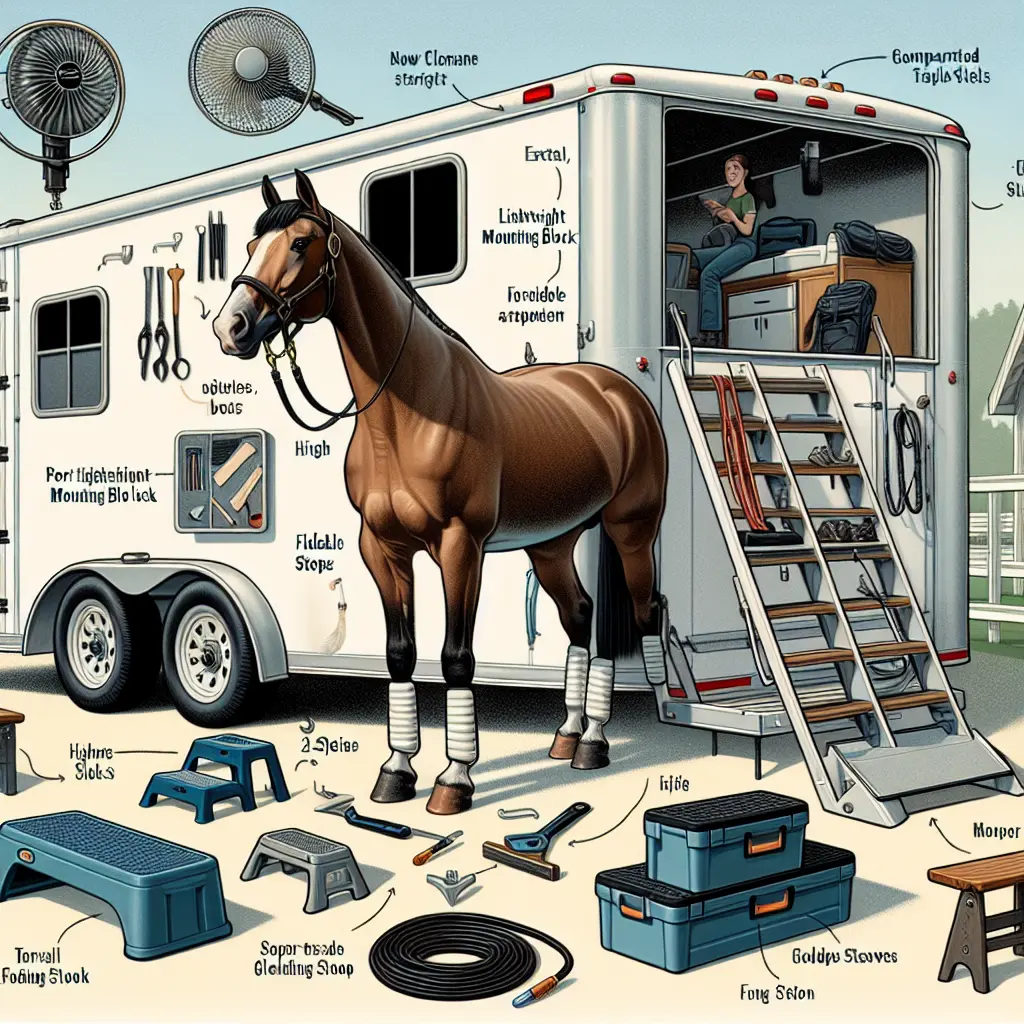 Creative Mounting Solutions for Tall Horses and New Trailers - Step Stool in Use