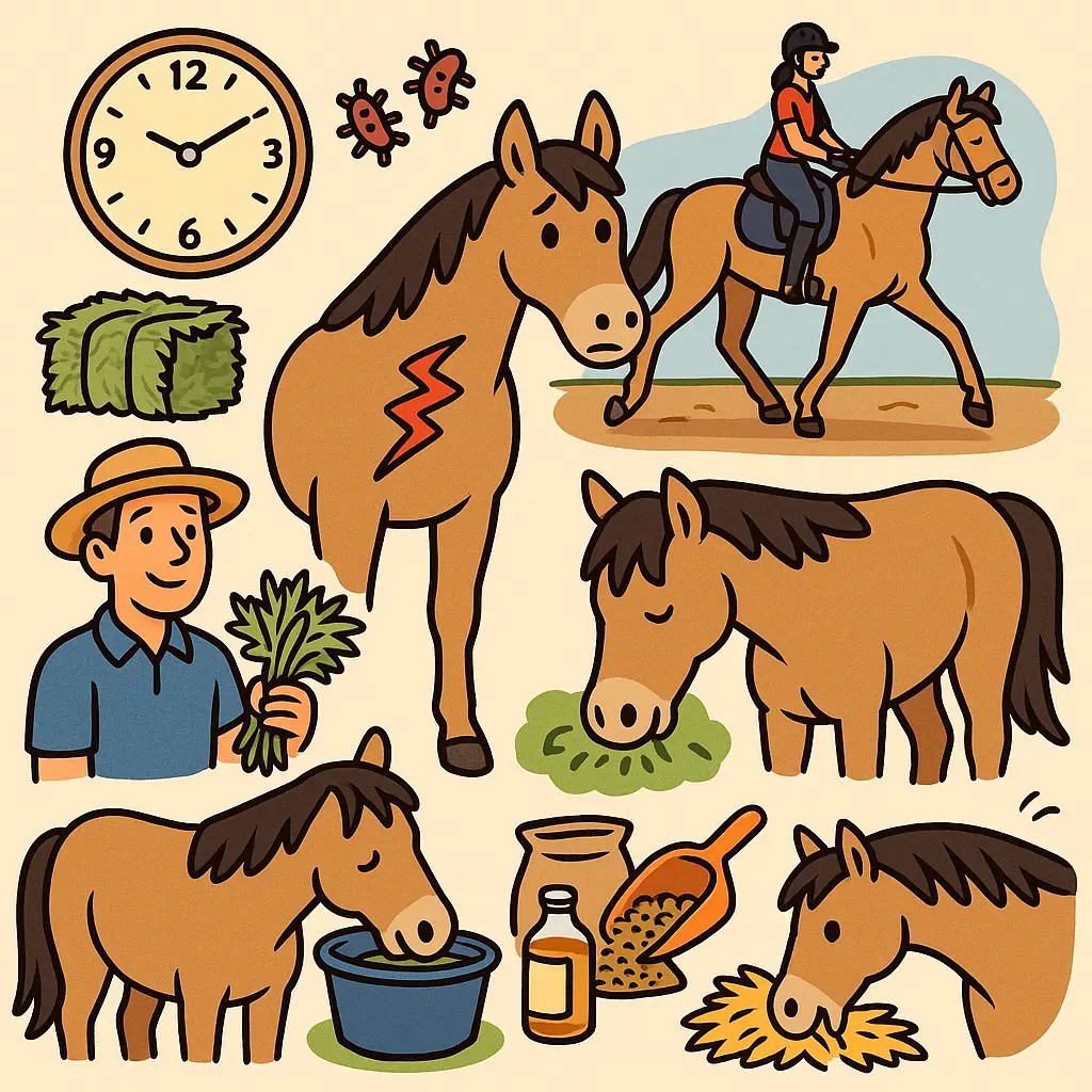 Gastric Ulcers: Daytime Forage, Low Starch, Alfalfa