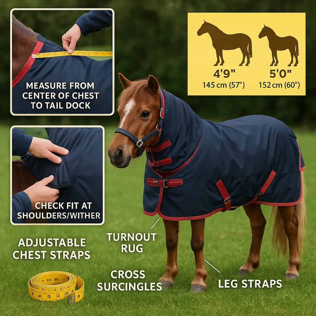 Small Pony Rug Sizes 4'9 To 5'0: Measure, Fit, UK Weights