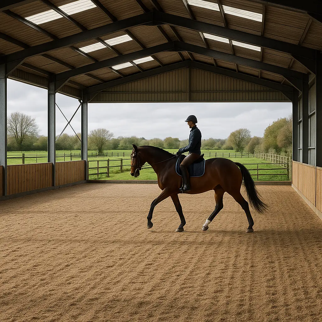 Small UK Horse Arenas: Sizes, Footing, Year-Round Use