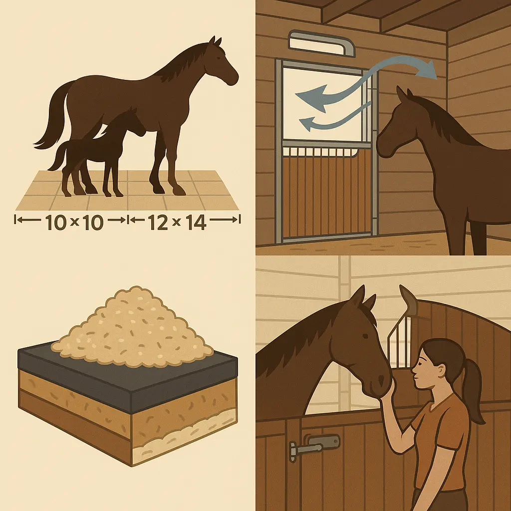 UK Horse Stable Size: BHS Minimums, Bedding & Ventilation