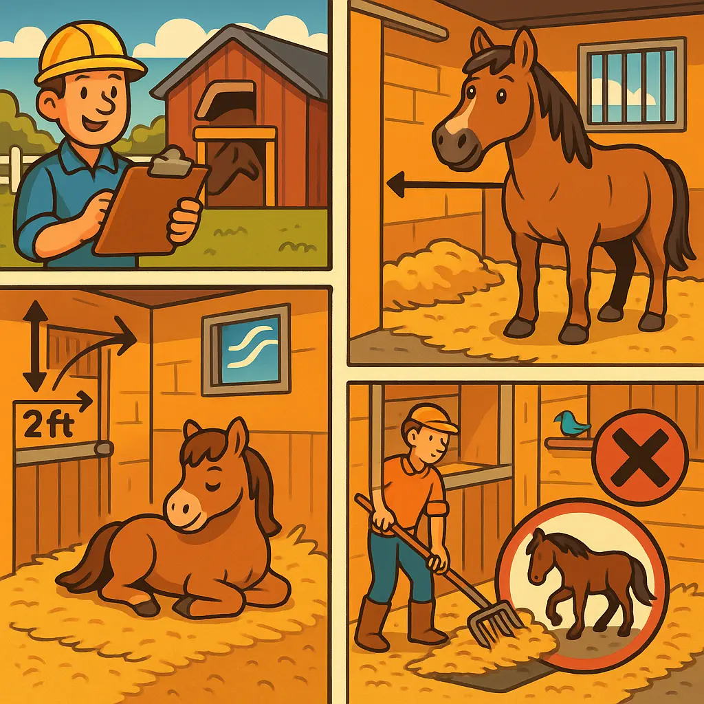 UK Horse Stable Size: BHS Minimums, Bedding & Ventilation