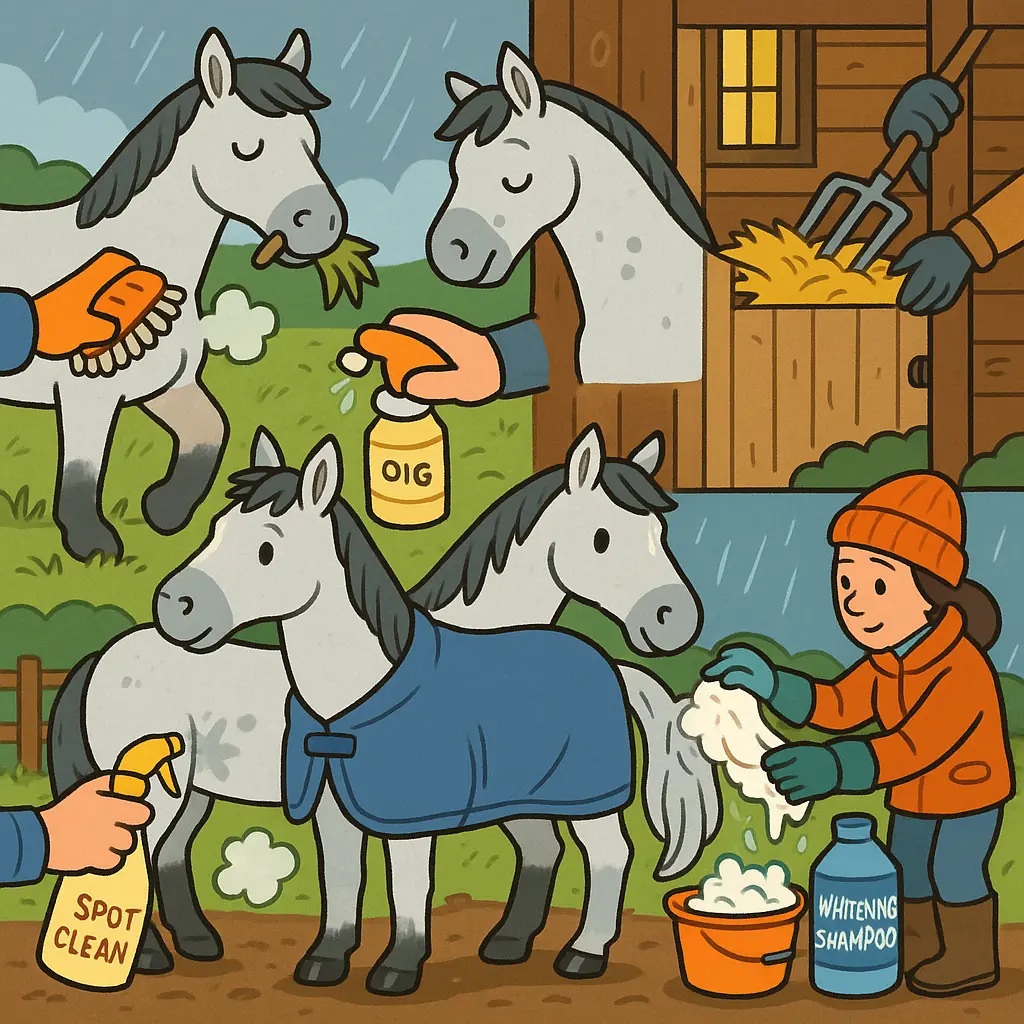 Grey Horse Winter Routine: Keep Them Bright In UK Mud