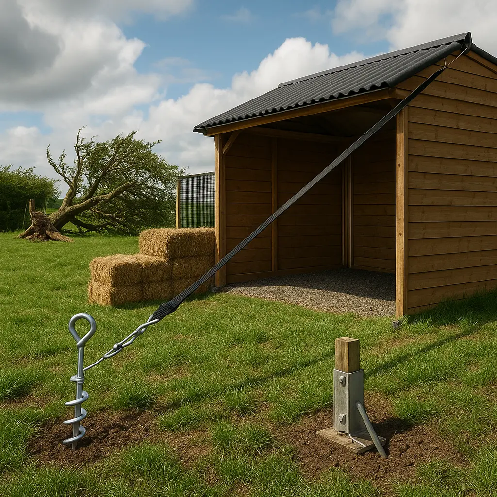 Field Shelter Storm-Proofing: Anchors And Windbreaks