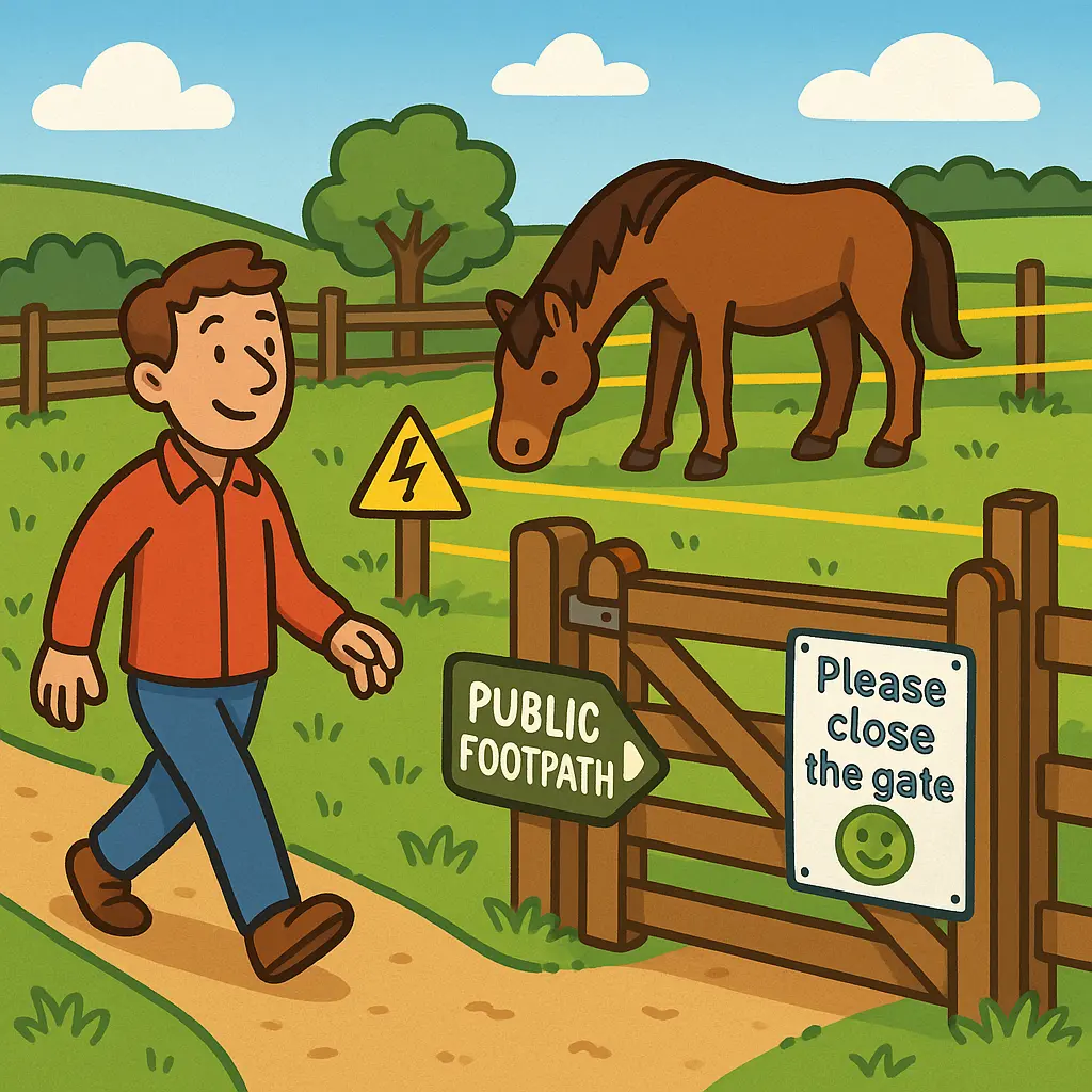Public Footpaths In Horse Fields: Fencing, Signs, Cover