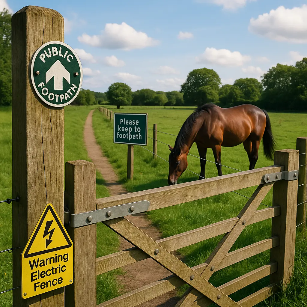 Public Footpaths In Horse Fields: Fencing, Signs, Cover